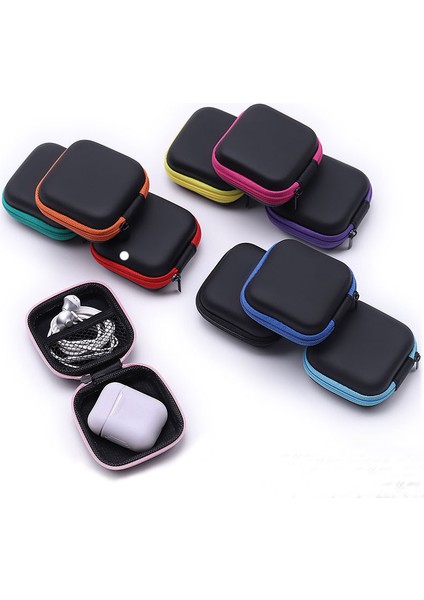 Mavi Bozuk Para Cüzdanı Kulaklık Saklama Kutusu USB Sert Çanta Kulaklık Çantası Anahtar Para Para Çantaları Su Geçirmez Sd Kart Kablosu Kulaklık Tutucu Kutusu (Yurt Dışından)