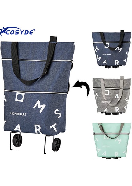 C Siyah Mickey Katlanır Alışveriş Çekme Arabası Tekerlekli Çanta Katlanabilir Alışveriş Çantaları Yeniden Kullanılabilir Bakkal Çantaları Gıda Organizatör Sebze Çantası (Yurt Dışından) fiyatları