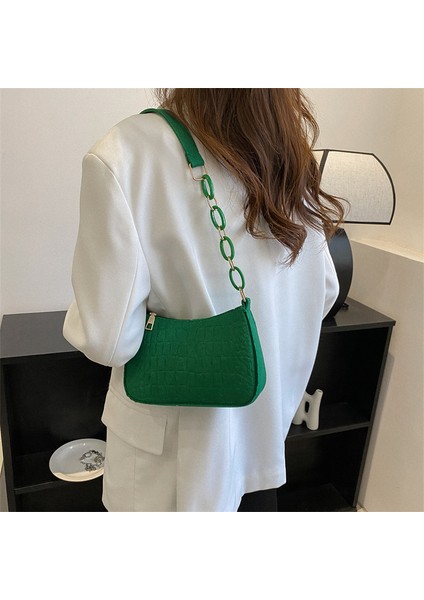 Siyah Keçe Moda Kadınlar Için Omuz Çantaları Keçe Kadın Subaxillary Çanta Tasarımı Gelişmiş Doku Koltukaltı Çanta Çantalar Hilal Eyer Çantası (Yurt Dışından) fırsatları