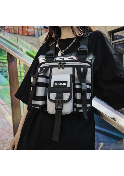 Siyah 2023 Hip Hop Sokak Erkekler Göğüs Rig Çanta Çok Fonksiyonlu Taktik Yelek Göğüs Paketleri Rahat Seyahat Depolama Bel Çantası Sırt Çantası Erkek (Yurt Dışından) fiyatları