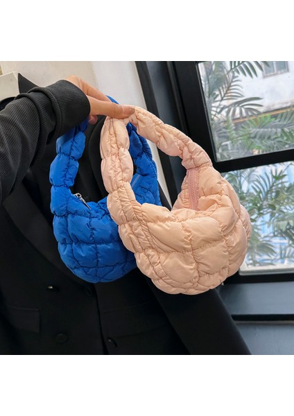 Yeşil Moda Kapitone Omuz Çantaları Kadın Çanta Mini Bulut Pilili Çanta Puffer Hamur Çanta Lüks Tote (Yurt Dışından)