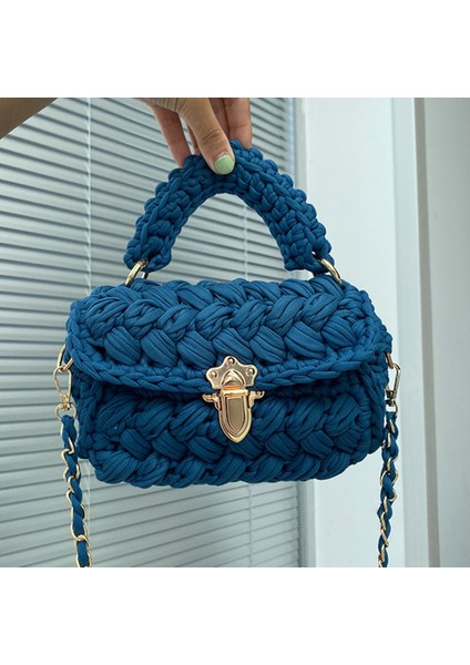 Bej Moda Halat Örgü Kadın Çanta Tasarımcısı Zincirler Dokuma Omuz Kadınlar Için Crossbody Çanta 2021 Küçük Kare Flap Bayan Çantalar (Yurt Dışından) fırsatları