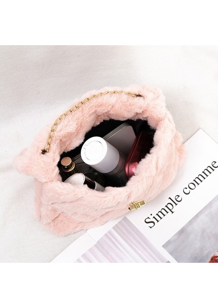 Kırmızı 2022 Yeni Peluş Kumaş Kadın Omuz Crossbody Çanta Küçük Moda Kuzu Yünü Kabarık Kürk Kış Kadın Çantası Tasarım Çanta (Yurt Dışından) indirimleri