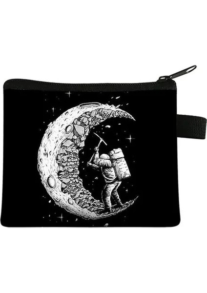 03 Cüzdan Roket Astronot Para Çantası Kart Kutusu Anahtar Kutu Çocuk Madeni Para Çanta Öğrenci Kart Kılıfı Moda Para Saklama Çantası Kare Çanta (Yurt Dışından)