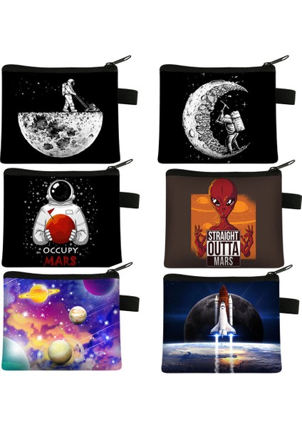 03 Cüzdan Roket Astronot Para Çantası Kart Kutusu Anahtar Kutu Çocuk Madeni Para Çanta Öğrenci Kart Kılıfı Moda Para Saklama Çantası Kare Çanta (Yurt Dışından) fiyatları