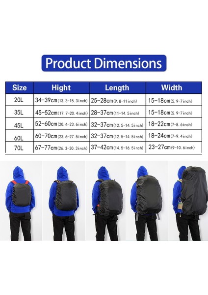 2beyaz Y 35L Erkek Sırt Çantası Yağmur Kılıfı 20L-70L Su Geçirmez Çanta Kılıfı Taktik Açık Kamp Yürüyüş Tırmanma Nötr Sırt Çantası Raincover (Yurt Dışından) indirimleri