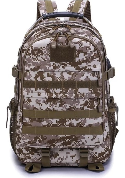 Desert Digital 37CMX21CMX50CM Açık Taktik Çanta Katı Spor Dağcılık Seyahat Çantası Büyük Kapasiteli Çok Fonksiyonlu Su Geçirmez Taktik Camo Sırt Çantası (Yurt Dışından)