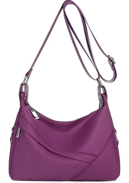 Mor Yeni Naylon Plaj Çantası Moda Bayan Çanta Tote Oxford Omuz Çantaları Kadın Su Geçirmez Köfte Katlanır Alışveriş Çantası 2021 (Yurt Dışından)