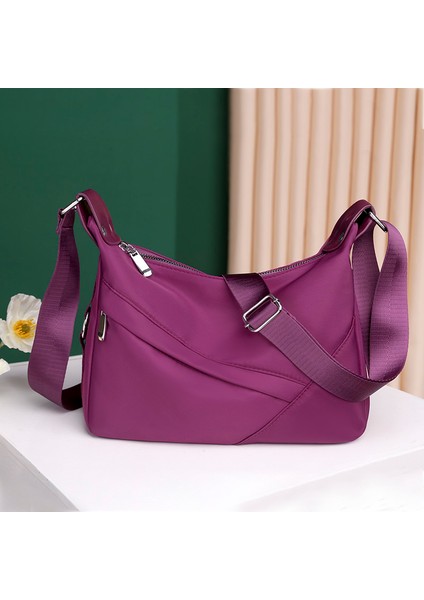 Mor Yeni Naylon Plaj Çantası Moda Bayan Çanta Tote Oxford Omuz Çantaları Kadın Su Geçirmez Köfte Katlanır Alışveriş Çantası 2021 (Yurt Dışından) fırsatları