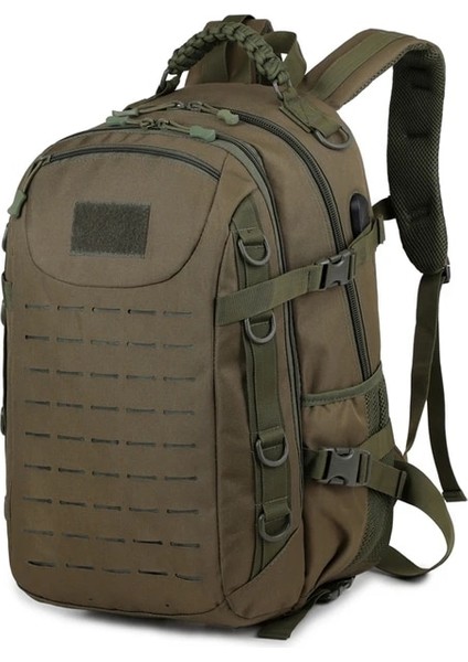 Ordu Yeşil 25L 25X20X50 cm Taktik Sırt Çantası Adam Çok Fonksiyonlu Oxford Su Geçirmez Sırt Çantası Erkek Kamuflaj Açık Kamp Sırt Çantası Gençlik Yürüyüş Paketi (Yurt Dışından)