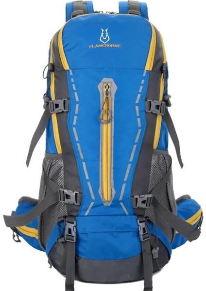 Mavi 56-75L Büyük Kapasiteli Su Geçirmez Kamp Sırt Çantası Erkekler Kayak Yürüyüş Sırt Çantası Açık Bisiklet Taktik Sırt Çantası Ayrılabilir Trekking Çantaları (Yurt Dışından)