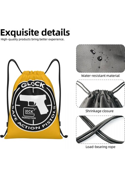 CLSND-A-800 Taktik Atıcılık Spor Glock Ipli Sırt Çantası Kadın Erkek Spor Salonu Spor Sackpack Katlanabilir Eğitim Çantası Çuval (Yurt Dışından)