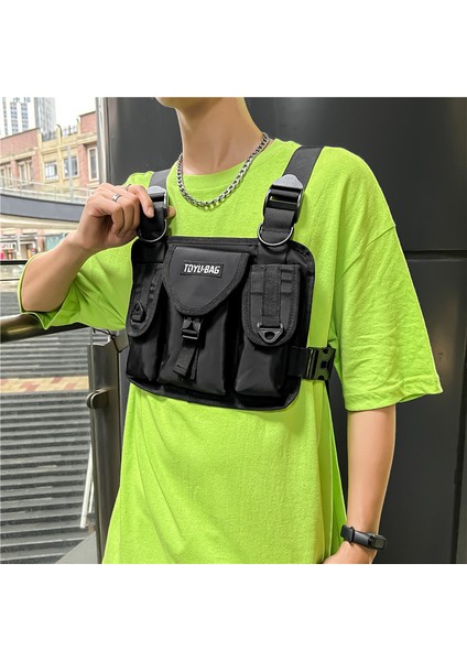 Siyah Techwear Taktik Yelek Çanta Motosiklet Hip Hop Göğüs Çantası Erkek Kadın Ayarlanabilir Kargo Telefonu Sırt Çantası Bandolera Hombre (Yurt Dışından) fiyatları