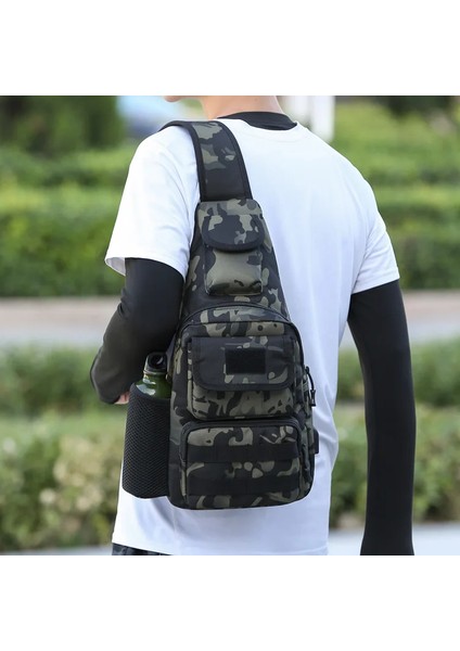 Yeşil Lawaia Göğüs Çantası Erkek Spor Tek Omuz Postacı Çantası Erkek Açık Naylon Bel Çantası Sırt Çantası Taktik Sapan Çanta (Yurt Dışından)