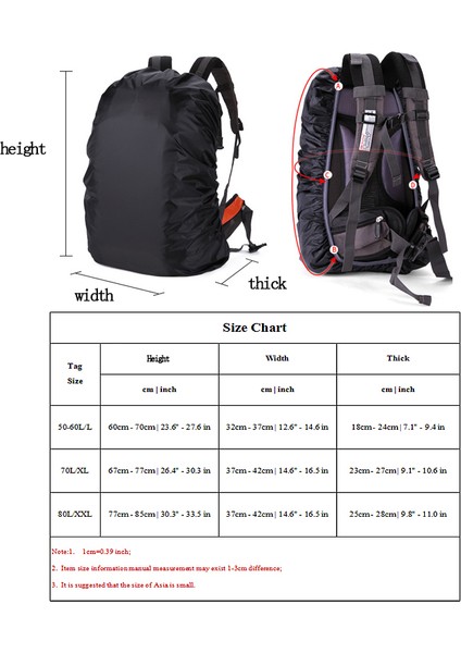 Yeşil Xl 60/70/80L Sırt Çantası Yağmur Kapak Açık Su Geçirmez Yürüyüş Tırmanma Çanta Kapak Düz Renk Camo Taktik Toz Yağmurluk Sırt Çantası Için (Yurt Dışından) fırsatları