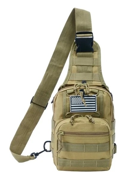Haki Yeni Oxford Binme Omuz Çantası Yüksek Kapasiteli Askeri Camo Spor Açık Taktik Crossbody Çanta Erkek Göğüs Çantası (Yurt Dışından)