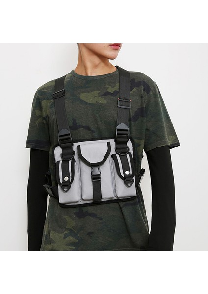 Ordu Yeşil 2023 Gri Mavi Turuncu Taktik Kargo Yelek Çanta Erkek Açık Spor Bisiklet Motosiklet Techwear Sırt Çantası Hip Hop Göğüs Çantası (Yurt Dışından) fiyatları