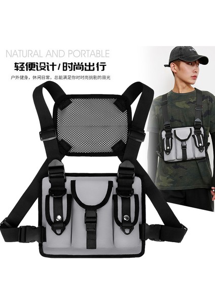 Ordu Yeşil 2023 Gri Mavi Turuncu Taktik Kargo Yelek Çanta Erkek Açık Spor Bisiklet Motosiklet Techwear Sırt Çantası Hip Hop Göğüs Çantası (Yurt Dışından) indirimleri