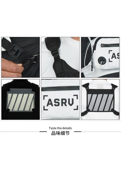 Elit Beyaz 3m Yansıtıcı Jogger Yeleği Spor Salonu Mini Çanta Kanye West Street Ins Sıcak Göğüs Rig Taktik Fonksiyonel Paket Prechest Eğitim Kas (Yurt Dışından) modelleri