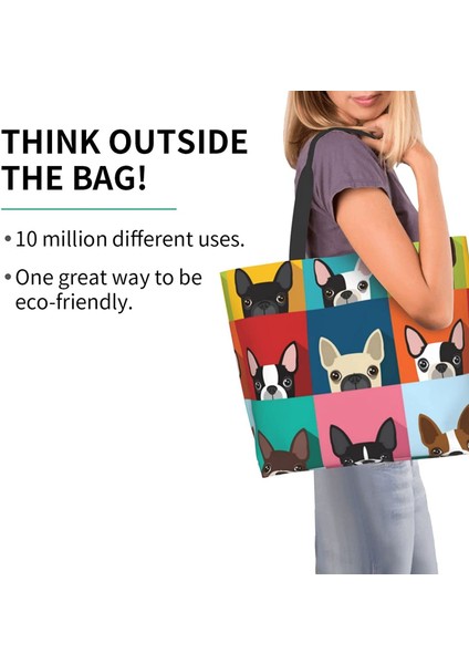 Stil 4 Bir Boyut Fransız Bulldog Sevimli Moda Omuz Çantası Çanta Üst Kolu Satchel Çanta Kadınlar Için Iş Okul Seyahat Alışveriş Rahat (Yurt Dışından)