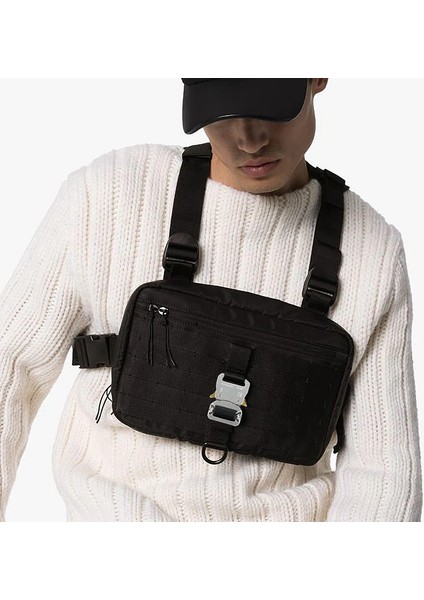 Stil 7 23SS Yeni Stil Alyx Göğüs Çantası 1017 Fonksiyonel Taktik Iş Kıyafeti Yelek Çantası Siyah Onaylı Unisex 1017 Alyx 9sm Sırt Çantası Mon Compte (Yurt Dışından)