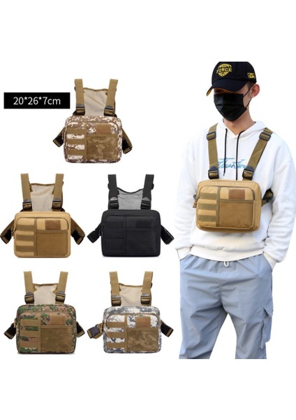 Siyah Açık Taktik Göğüs Çantası Koşu Spor Yelek Çantası Kamuflaj Fonksiyonlu Trendy Sırt Çantası Eğlence Yelek Çantası Göğüs Pannier Kesesi Erkek Çantası (Yurt Dışından) fiyatları
