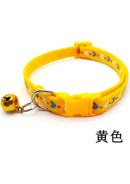Sarı Tarzı Evcil Hayvan Tasması Köpek Tasması Köpek Tasması Çekiş Renkli Kare Toka Aşk Baskı Karikatür Tarzı Çan ile Köpek Tasması Kişiselleştirilmiş Yorki (Yurt Dışından)