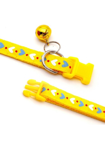 Sarı Tarzı Evcil Hayvan Tasması Köpek Tasması Köpek Tasması Çekiş Renkli Kare Toka Aşk Baskı Karikatür Tarzı Çan ile Köpek Tasması Kişiselleştirilmiş Yorki (Yurt Dışından) indirimleri