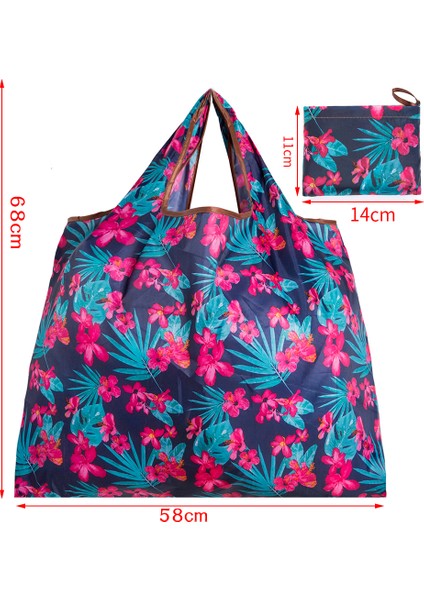 L Yeni A Tote Eco Yeniden Kullanılabilir Polyester Taşınabilir Omuz Kadın Çanta Katlanır Kese Alışveriş Çantası Depolama Seyahat Bakkal Moda Cep (Yurt Dışından)