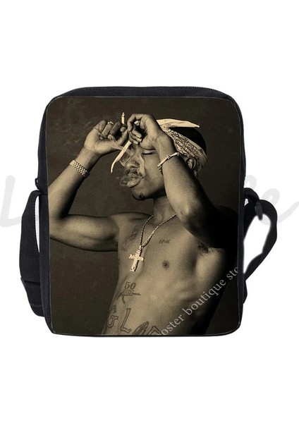 Stil 7 Hip Hop Rapçi 2pac Tupac Omuz Çantaları Gençler Çanta Erkek Haberci Çanta Rap Yıldızı Tupac Crossbody Çanta Erkek Kız Okul Çantaları (Yurt Dışından) fiyatları