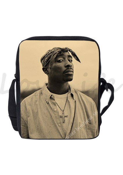 Stil 7 Hip Hop Rapçi 2pac Tupac Omuz Çantaları Gençler Çanta Erkek Haberci Çanta Rap Yıldızı Tupac Crossbody Çanta Erkek Kız Okul Çantaları (Yurt Dışından) modelleri