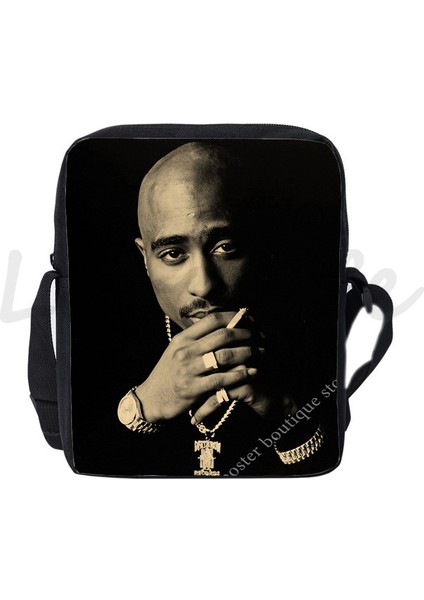 Stil 7 Hip Hop Rapçi 2pac Tupac Omuz Çantaları Gençler Çanta Erkek Haberci Çanta Rap Yıldızı Tupac Crossbody Çanta Erkek Kız Okul Çantaları (Yurt Dışından) fırsatları