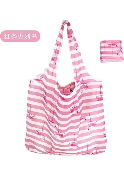 28 Moda Baskı Katlanabilir Çevre Dostu Alışveriş Çantası Tote Katlanır Kese Çanta Seyahat Bakkal Çantası Için Uygun Büyük Kapasiteli (Yurt Dışından)