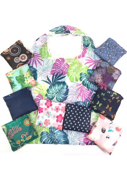 28 Moda Baskı Katlanabilir Çevre Dostu Alışveriş Çantası Tote Katlanır Kese Çanta Seyahat Bakkal Çantası Için Uygun Büyük Kapasiteli (Yurt Dışından) fiyatları