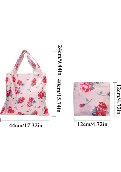 Stil 6 Moda Baskı Katlanabilir Çevre Dostu Alışveriş Çantası Tote Katlanır Kese Çanta Seyahat Bakkal Çantası Için Uygun Büyük Kapasiteli (Yurt Dışından)