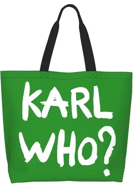 Stil 8 50X40X15 cm Kawaii Karl Who Sloganı Alışveriş Bez Çantalar Yeniden Kullanılabilir Kanvas Bakkal Alışveriş Omuz Çantası (Yurt Dışından)