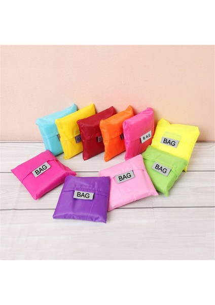 Yeşil Kare Cep Su Geçirmez Alışveriş Çantası Taşınabilir Katlanır Yaratıcı Yeniden Kullanılabilir Katlanabilir Alışveriş Çantası Eko Tote Market Bakkal Çantası (Yurt Dışından)