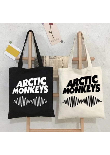 20482 Arctic Monkeys Ses Dalgası Rock Grubu Alışveriş Çantası Kanvas Alışveriş Moda Büyük Kapasiteli Çanta Omuz Çantası Tote Plaj Çantası (Yurt Dışından) modelleri