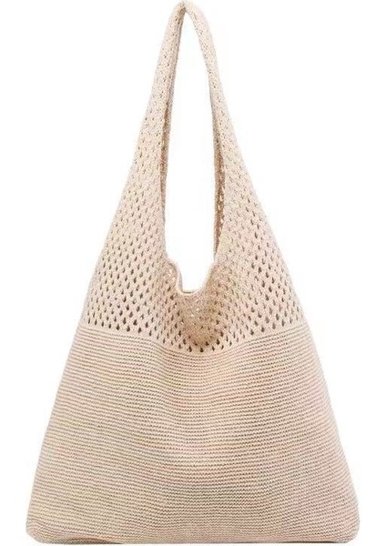 Denim Mavi Yaz Plaj Parti Çantası Çantalar Alışveriş Kesesi Satchel Kadın Vintage Delikli Örme Çanta Kadın Omuz Çantası Tote Çanta (Yurt Dışından) indirimleri