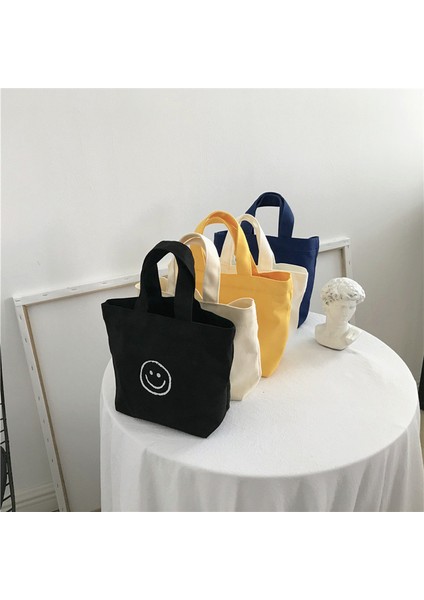Bej 1 Adet Kore Tarzı Gülümseme Yüz Mini Alışveriş Çantası Kadınlar Için Moda Cep Telefonu Çantası Bayan Çanta Küçük Rahat Çanta Saklama Torbaları (Yurt Dışından)
