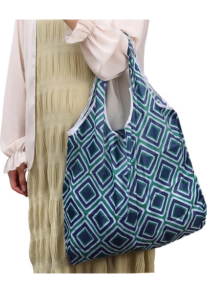 Stil 01 Moda Baskı Katlanabilir Çevre Dostu Alışveriş Çantası Tote Katlanır Kese Çanta Seyahat Bakkal Çantası Için Uygun Büyük Kapasiteli (Yurt Dışından)