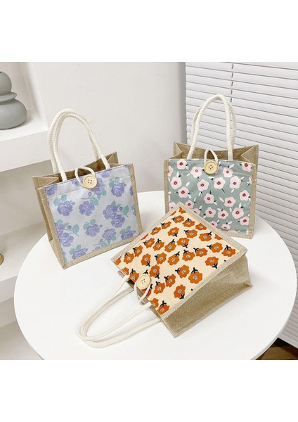 A-Kırmızı Çiçek Baskı Çuval Bezi Bez Çantalar Kadın Keten Tote Shopper Çantalar Yaz Plaj Çanta Taşınabilir Eko Üst Kolu Alışveriş Çantası (Yurt Dışından) fiyatları