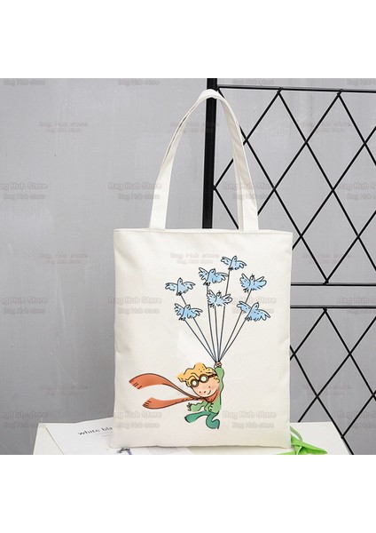 M Küçük Prens Karikatür Alışveriş Çantası Kanvas Tilki Hayvan Peri Masalı Bez Çantalar Baskı Eko Çanta Shopper Principito Omuz Çantaları (Yurt Dışından) indirimleri