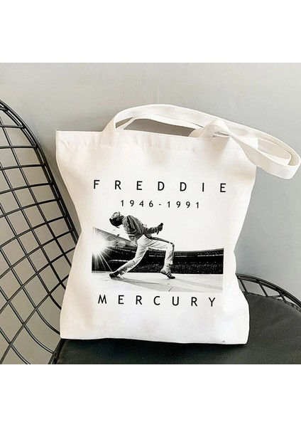 13 40X42CM 15.8X16.54IN Kraliçe Freddie Mercury Alışveriş Çantaları Kadınlar Için Rahat Tote Çanta Eko Yeniden Kullanılabilir Büyük Kapasiteli Çanta Bolsa Feminina (Yurt Dışından) modelleri