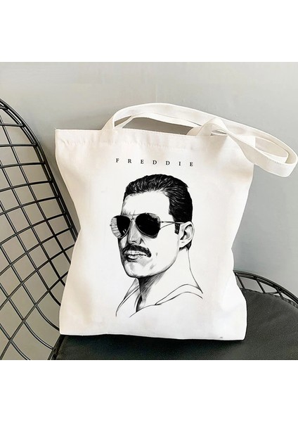 13 40X42CM 15.8X16.54IN Kraliçe Freddie Mercury Alışveriş Çantaları Kadınlar Için Rahat Tote Çanta Eko Yeniden Kullanılabilir Büyük Kapasiteli Çanta Bolsa Feminina (Yurt Dışından) fırsatları