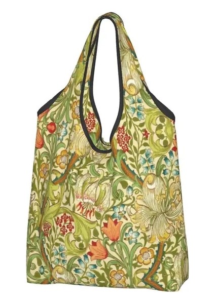 13 Alışveriş Çantası Özel William Morris Geyikler ve Kuşlar Ormanda Alışveriş Çantaları Kadın Taşınabilir Büyük Bakkal Çiçek Hayvan Sanat Shopper Bez Çantalar (Yurt Dışından)