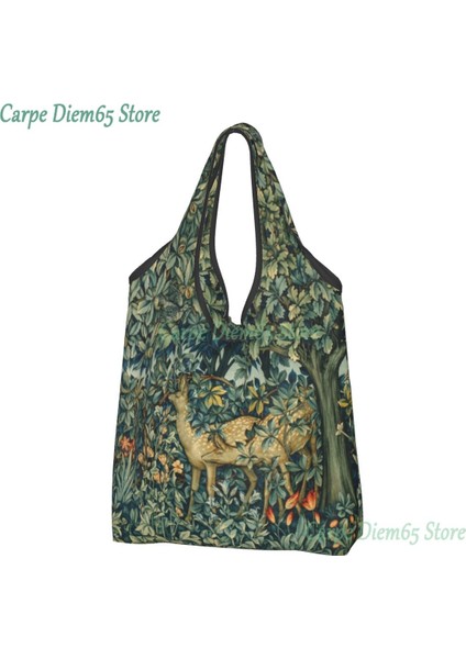 13 Alışveriş Çantası Özel William Morris Geyikler ve Kuşlar Ormanda Alışveriş Çantaları Kadın Taşınabilir Büyük Bakkal Çiçek Hayvan Sanat Shopper Bez Çantalar (Yurt Dışından) indirimleri