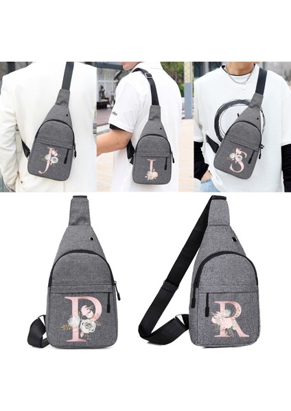 6pink Flower C Pembe Çiçek Serisi Baskı Göğüs Çantası 2023 Yeni All-Match Kanvas Omuz Çantası Spor Crossbody Çanta Erkekler Için Bel Paketi Kadın Çanta (Yurt Dışından) fiyatları