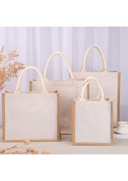 Çanta D Çuval Bezi Jüt Tote Alışveriş Çantası Vintage Yeniden Kullanılabilir Bakkal Düğün Doğum Günü Hediye Çantası El Yapımı Çanta Bayan Çanta (Yurt Dışından) fiyatları