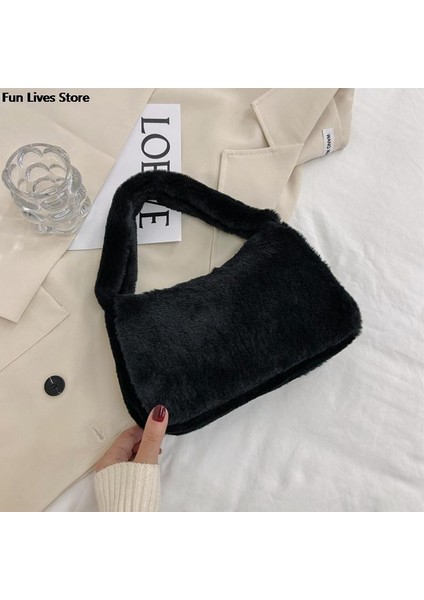 Kk Yumuşak Peluş Çanta Kadın Kış Sıcak Omuz Çantaları Telefon Para Saklama Çanta Çanta Düğün Tote Bolso Moda Manşonlar Cüzdan (Yurt Dışından) modelleri